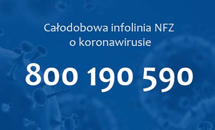 Infolinia NFZ o koronawirusie - 800 190 590